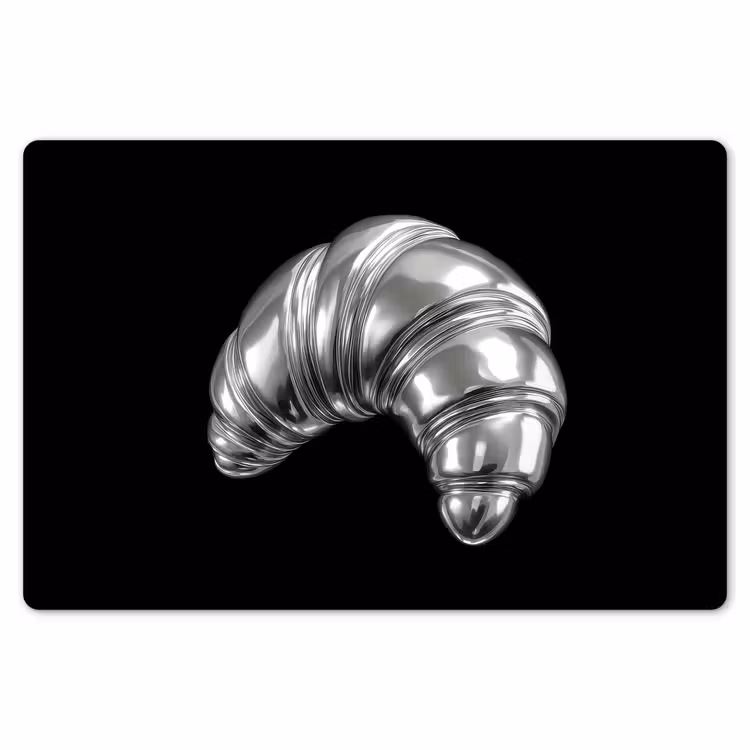 Croissant - Metaal - Zilver Placemat vinyl groot -zzsfeer1_Kitchenyeah-website