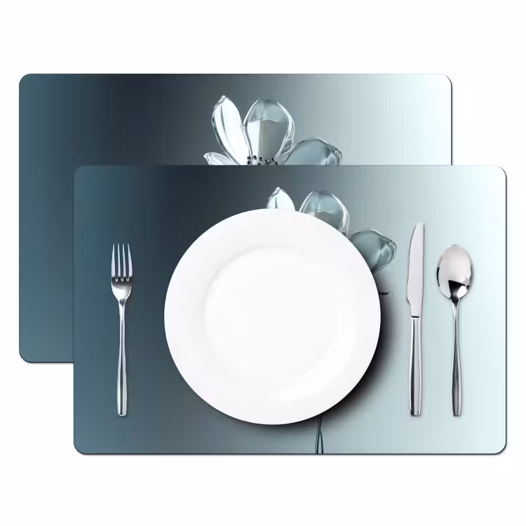 Kristal - Bloemen - Grijs Placemat vinyl groot -zzsfeer2_Kitchenyeah-website