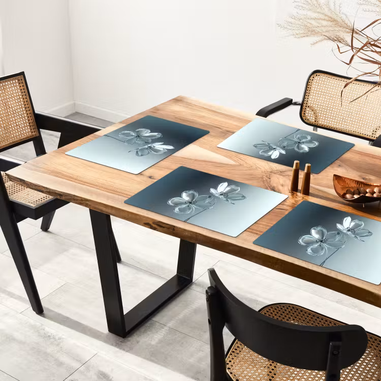 Kristal - Bloemen - Grijs Placemat vinyl groot -zzsfeer4_Kitchenyeah-website