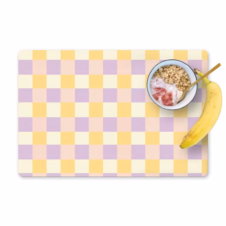 Blokjes - Lila - Geel Placemat vinyl groot 368 -zzzproduct_Kitchenyeah-website