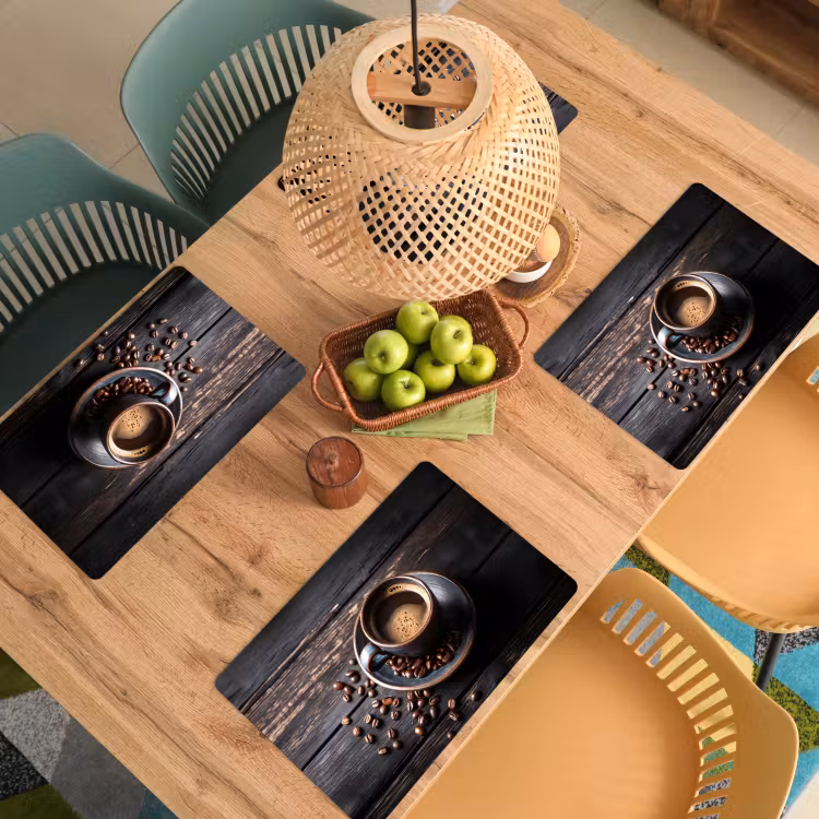 Kop - Koffie - Hout - Bonen Placemat vinyl groot -zzsfeer5_Kitchenyeah-website