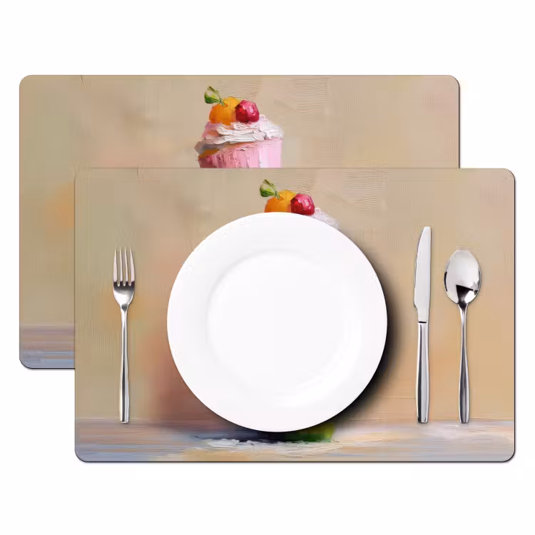 Cupcakes - Gestapeld - Kleurrijk - Fruit Placemat vinyl groot -zzsfeer2_Kitchenyeah-website