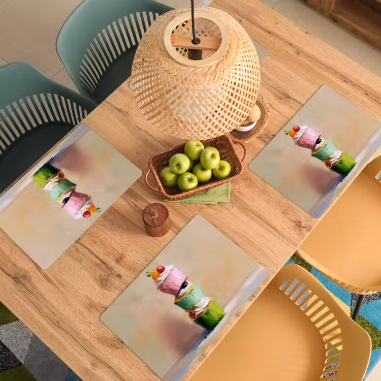Cupcakes - Gestapeld - Kleurrijk - Fruit Placemat vinyl groot -zzsfeer5_Kitchenyeah-website