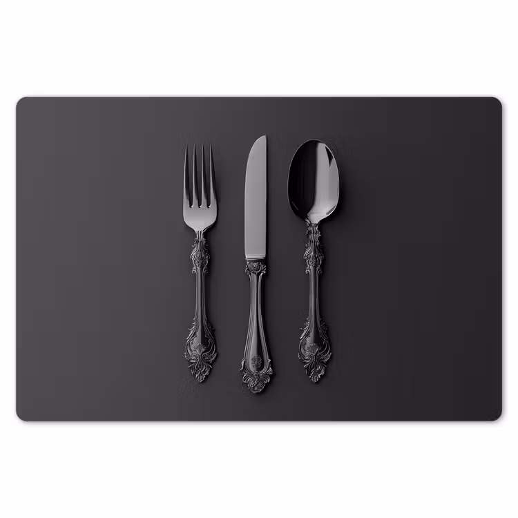 Bestek - Zwart Placemat vinyl groot -zzsfeer1_Kitchenyeah-website