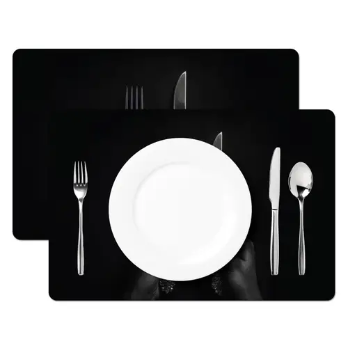 Bestek - Zwart - Wit Placemat vinyl groot -zzsfeer2_Kitchenyeah-website
