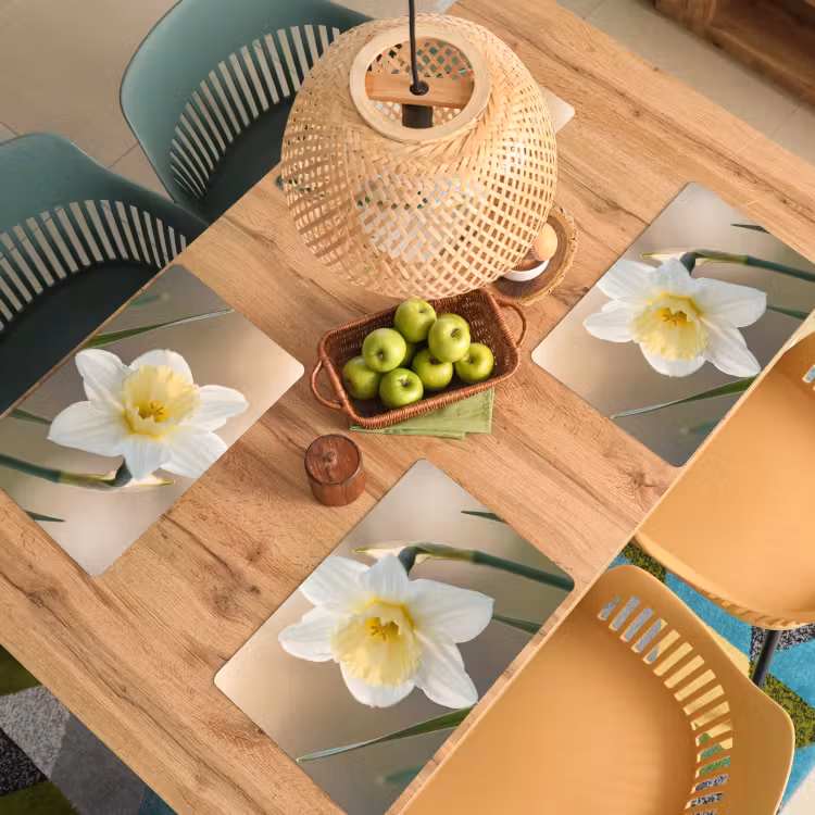 Narcis - Bloem - Minimalistisch Placemat vinyl groot -zzsfeer5_Kitchenyeah-website
