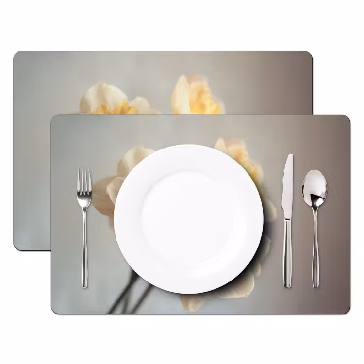 Narcissen - Geel - Bloemblaadjes Placemat vinyl groot -zzsfeer2_Kitchenyeah-website