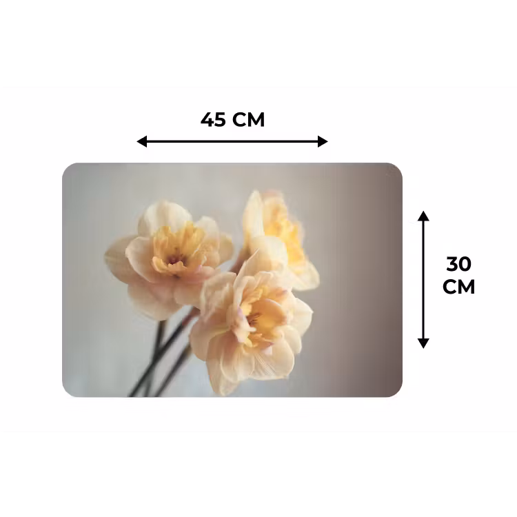 Narcissen - Geel - Bloemblaadjes Placemat vinyl groot -specs