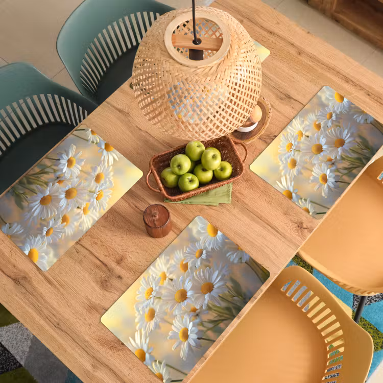 Madeliefjes - Wit - Zonlicht Placemat vinyl groot -zzsfeer5_Kitchenyeah-website