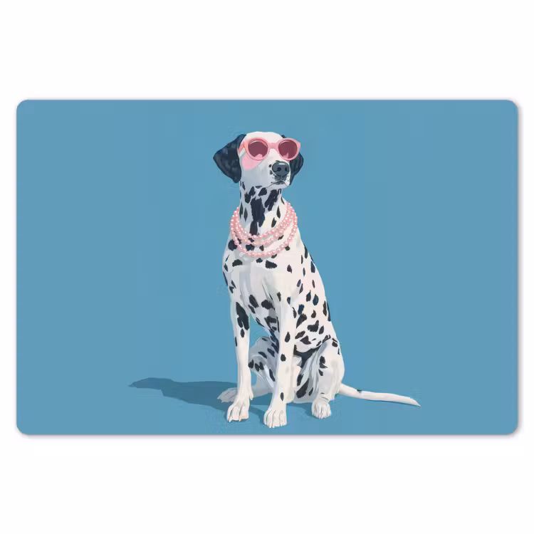 Dalmatiër - Zonnebril - Blauw Placemat vinyl groot -zzsfeer1_Kitchenyeah-website