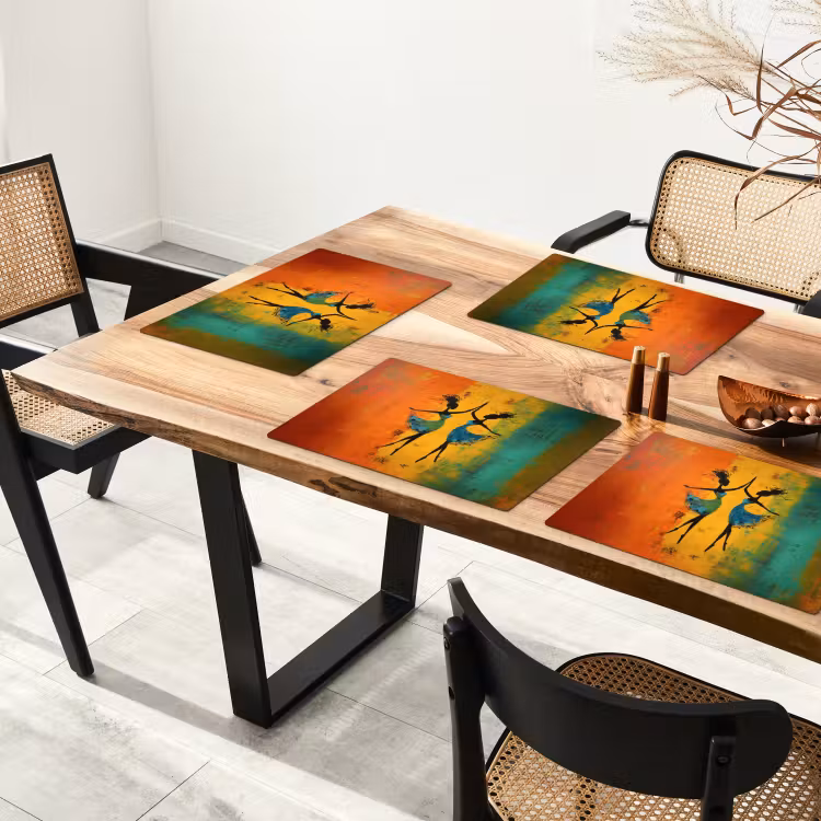 Dansen - Vrouwen - Verfstructuur Placemat vinyl groot -zzsfeer4_Kitchenyeah-website