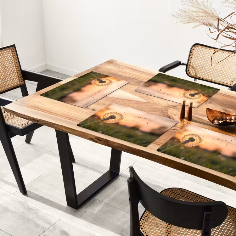 Paardenbloem - Zonsondergang - Veld Placemat vinyl groot -zzsfeer4_Kitchenyeah-website