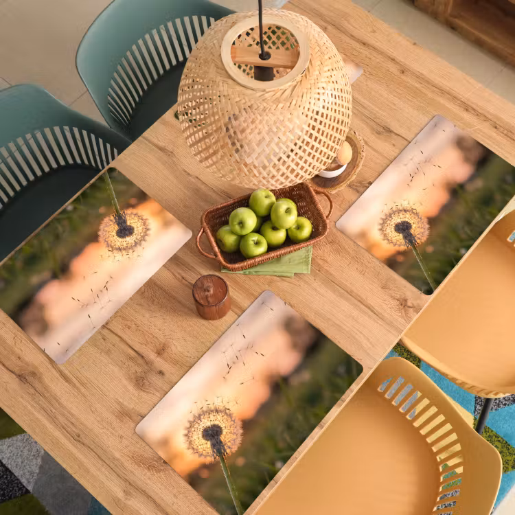 Paardenbloem - Zonsondergang - Veld Placemat vinyl groot -zzsfeer5_Kitchenyeah-website