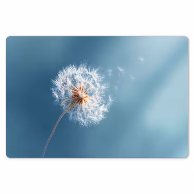 Paardenbloem - Wind - Blauw Placemat vinyl groot -zzsfeer1_Kitchenyeah-website