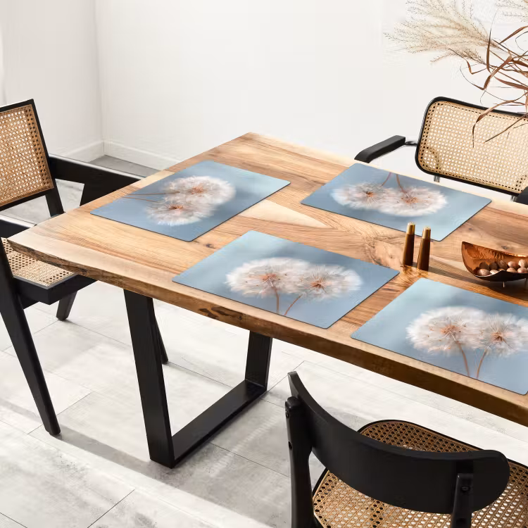 Paardenbloemen - Pluisjes - Wit Placemat vinyl groot -zzsfeer4_Kitchenyeah-website
