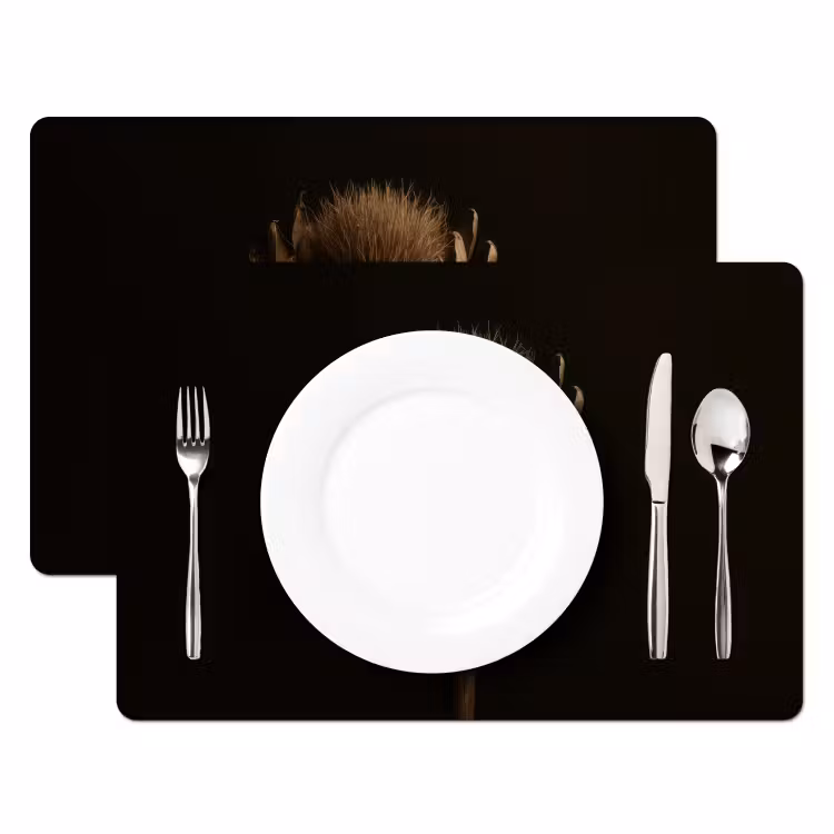 Donkerbruin - Bloem - Textuur - Artisjok Placemat vinyl groot -zzsfeer2_Kitchenyeah-website