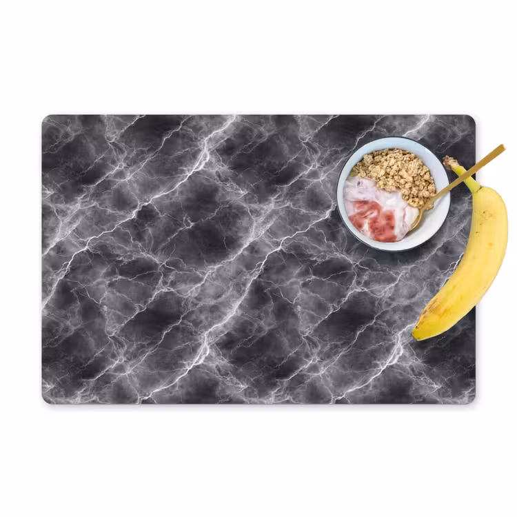 Donkergrijs - Bliksem - Marmer Placemat vinyl groot 368 -zzzproduct_Kitchenyeah-website