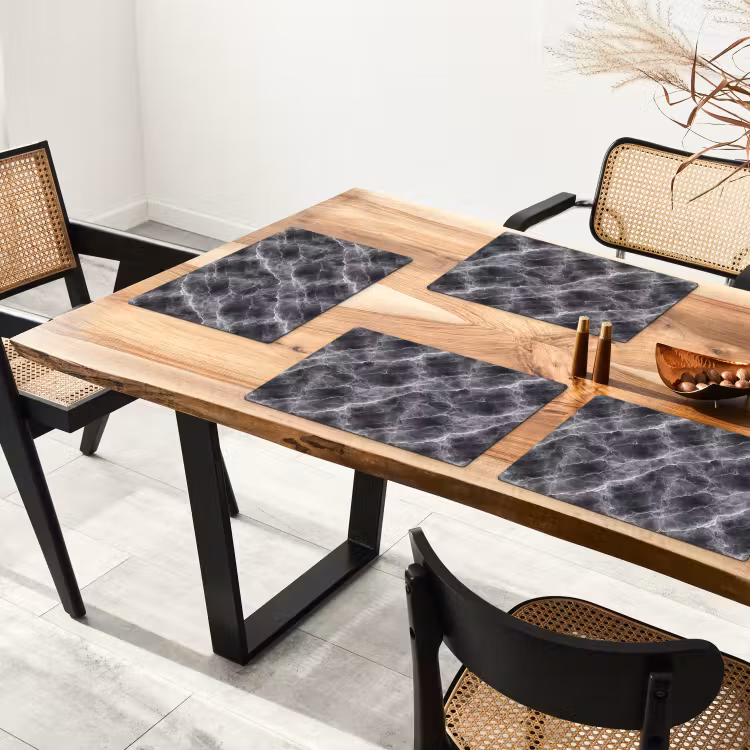 Donkergrijs - Bliksem - Marmer Placemat vinyl groot 368 -zzsfeer4_Kitchenyeah-website