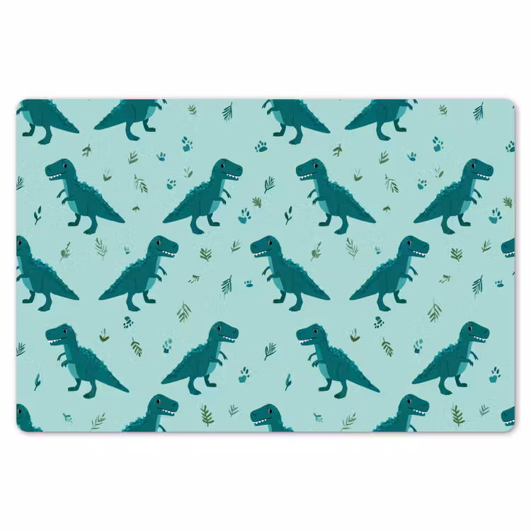 Donkergroen - Dinosaurussen - Afdrukken - Bladeren Placemat vinyl groot -zzsfeer1_Kitchenyeah-website