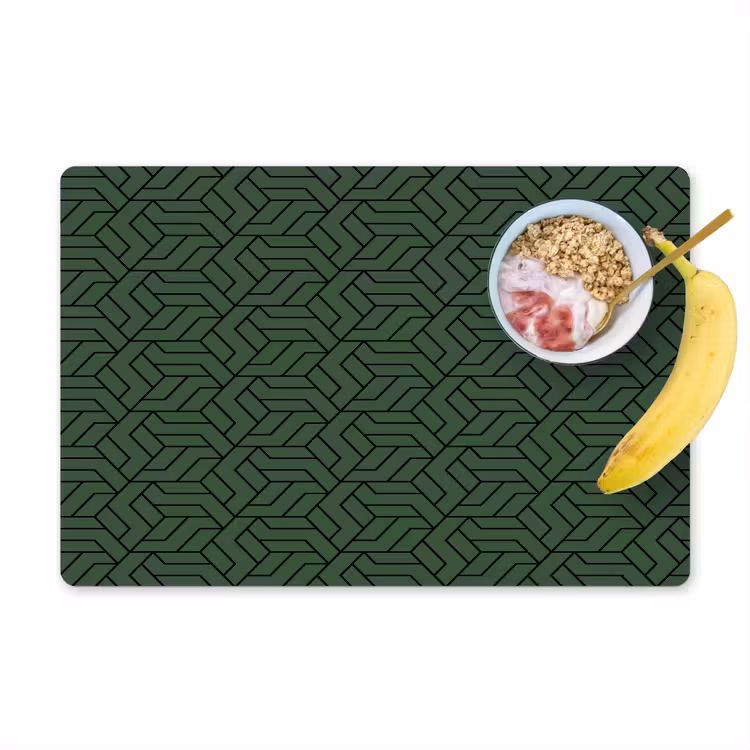 Donkergroen - Patroon - Lijnen - Zwart Placemat vinyl groot 368 -zzzproduct_Kitchenyeah-website