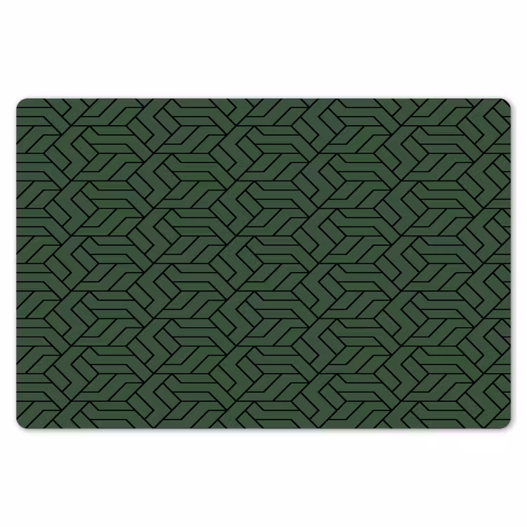 Donkergroen - Patroon - Lijnen - Zwart Placemat vinyl groot 368 -zzsfeer1_Kitchenyeah-website