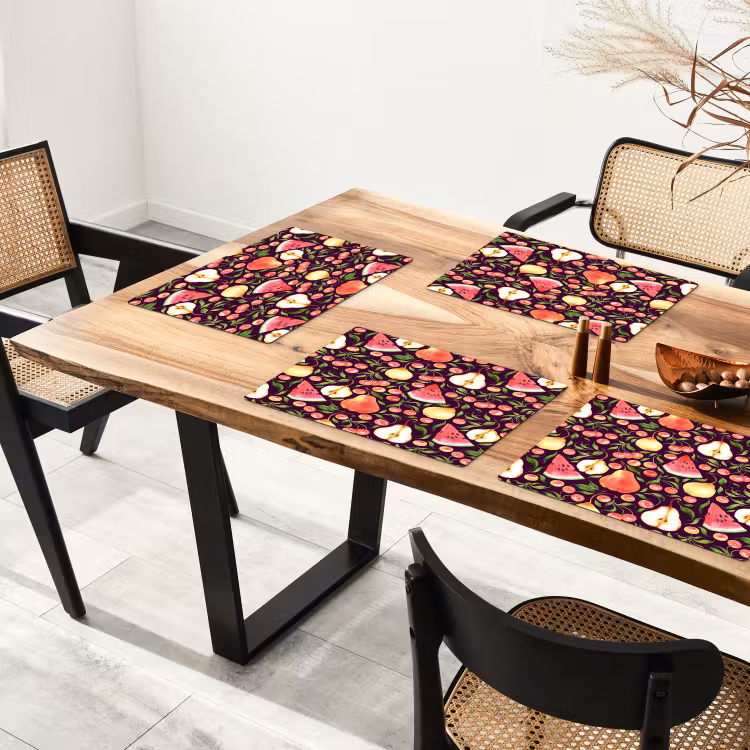 Donker - Bladeren - Fruit - Patroon Placemat vinyl groot 368 -zzsfeer4_Kitchenyeah-website