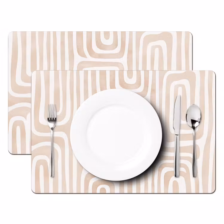 Decoratief - Labyrint - Beige Placemat vinyl groot -zzsfeer2_Kitchenyeah-website