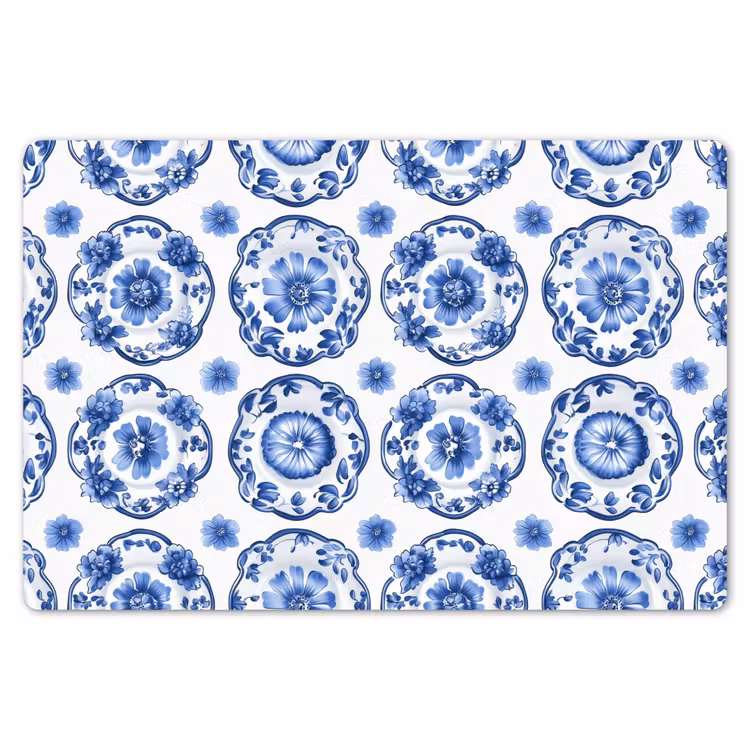 Sierborden - Bloemen - Blauw Placemat vinyl groot 368 -zzsfeer1_Kitchenyeah-website