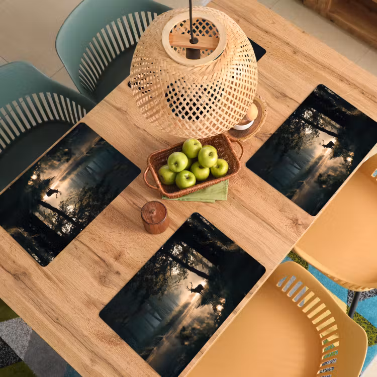 Hert - Bosbeek - Mystiek Placemat vinyl groot -zzsfeer5_Kitchenyeah-website