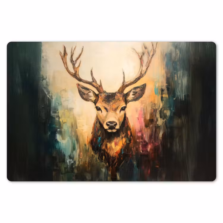 Hert - Geverfd - Gewei - Bruin Placemat vinyl groot -zzsfeer1_Kitchenyeah-website