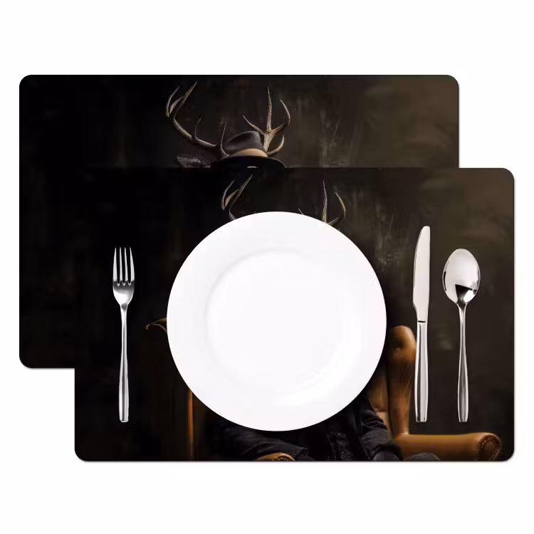Hert - Zonnebril - Zwart - Pak Placemat vinyl groot -zzsfeer2_Kitchenyeah-website