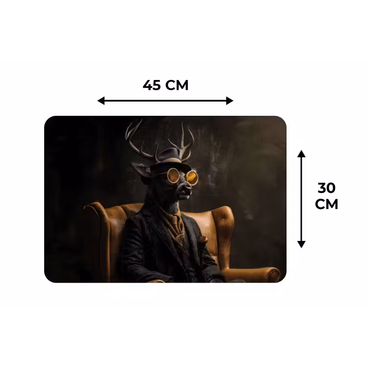 Hert - Zonnebril - Zwart - Pak Placemat vinyl groot -specs
