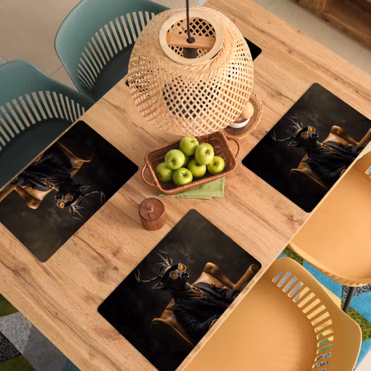 Hert - Zonnebril - Zwart - Pak Placemat vinyl groot -zzsfeer5_Kitchenyeah-website