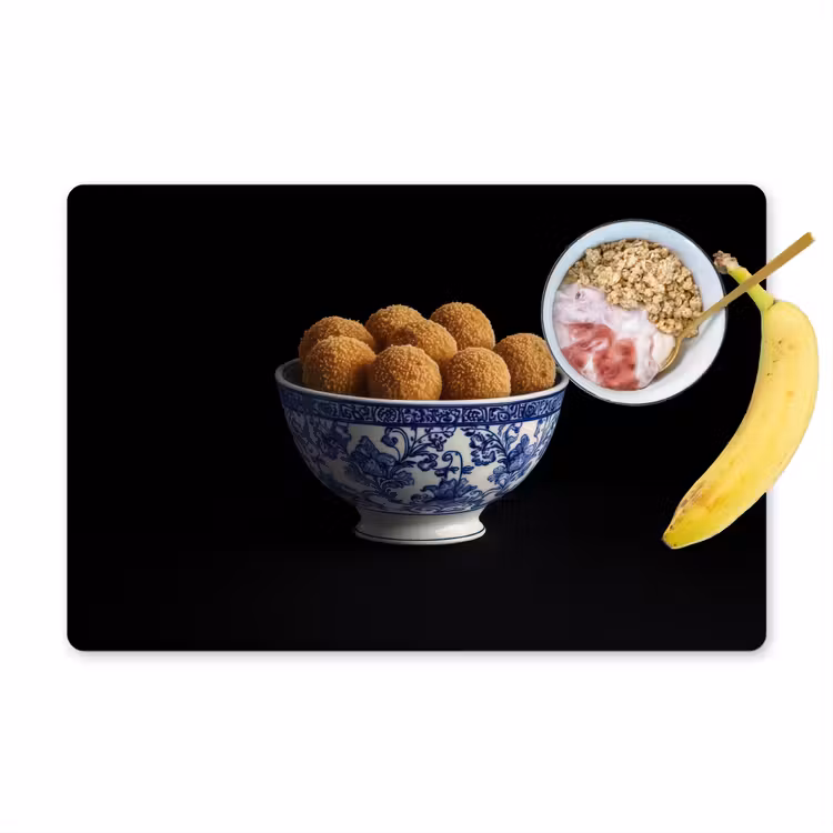 Delfts blauw - Bitterballen - Holland - Schaal Placemat vinyl groot -zzzproduct_Kitchenyeah-website