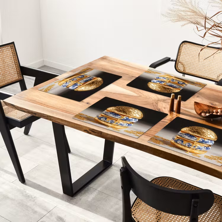 Delftsblauw - Goud - Burger Placemat vinyl groot -zzsfeer4_Kitchenyeah-website