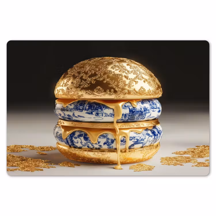 Delftsblauw - Goud - Burger Placemat vinyl groot -zzsfeer1_Kitchenyeah-website
