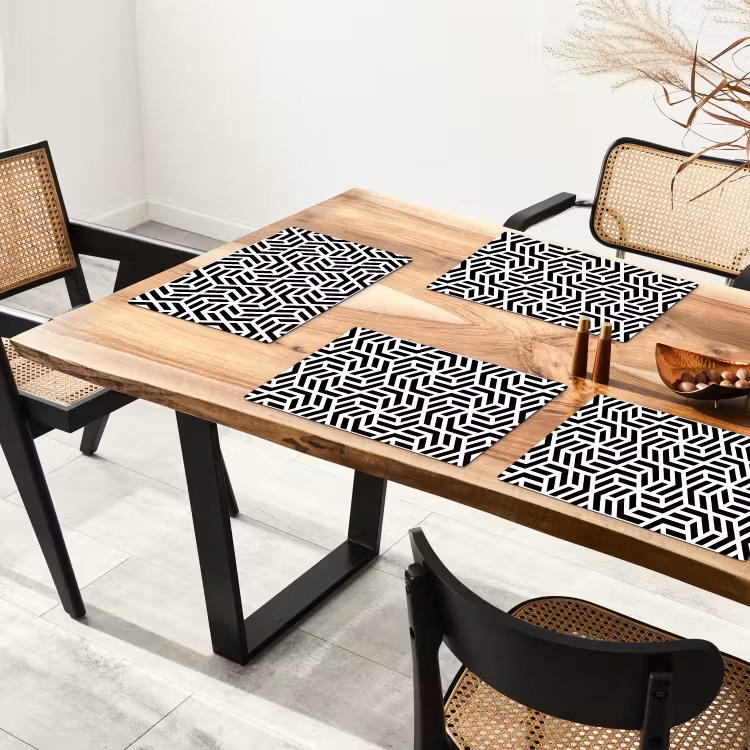 Design - Geometrie - Patroon - Zwart - Wit Placemat vinyl groot 368 -zzsfeer4_Kitchenyeah-website