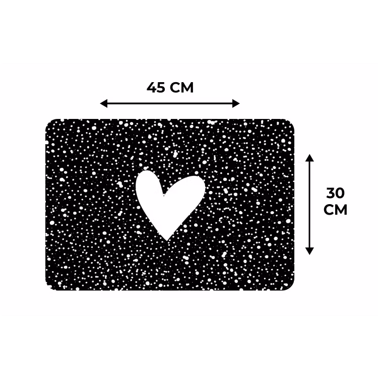 Design - Liefde - Hartje Placemat vinyl groot -specs