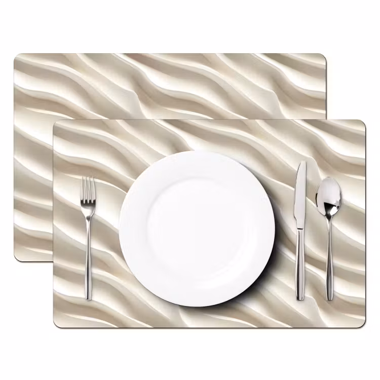 Diagonaal - Golven - Crème Placemat vinyl groot 368 -zzsfeer2_Kitchenyeah-website