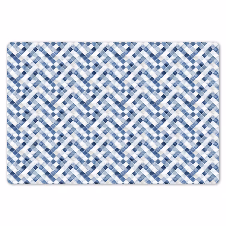 Diamant - Patroon - Blauw - Wit Placemat vinyl groot 368 -zzsfeer1_Kitchenyeah-website