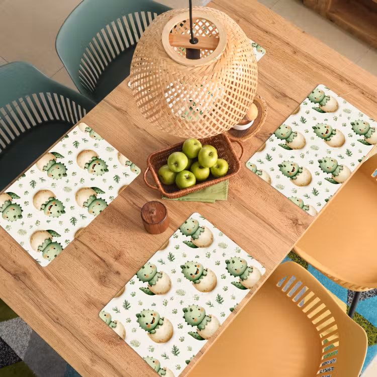 Dino - Eieren - Groen Placemat vinyl groot 368 -zzsfeer5_Kitchenyeah-website
