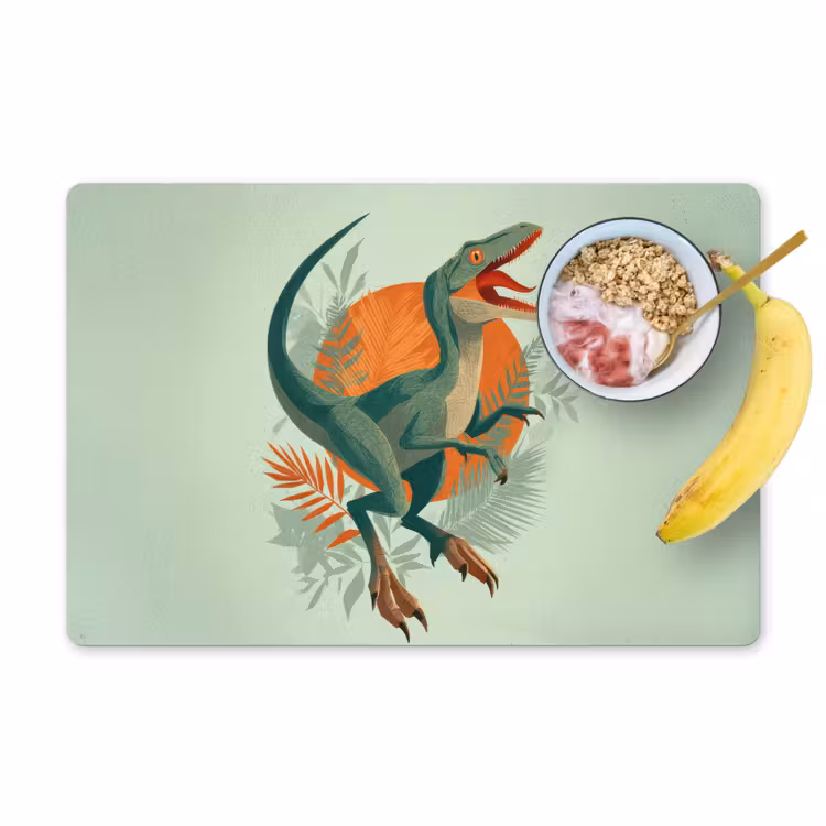 Dino - Bladeren - Grafisch - Groen Placemat vinyl groot -zzzproduct_Kitchenyeah-website