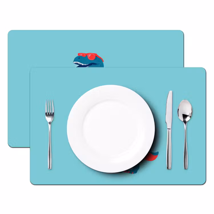Dinosaurus - Blauw - Zonnebril Placemat vinyl groot -zzsfeer2_Kitchenyeah-website