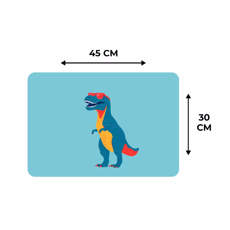 Dinosaurus - Blauw - Zonnebril Placemat vinyl groot -specs