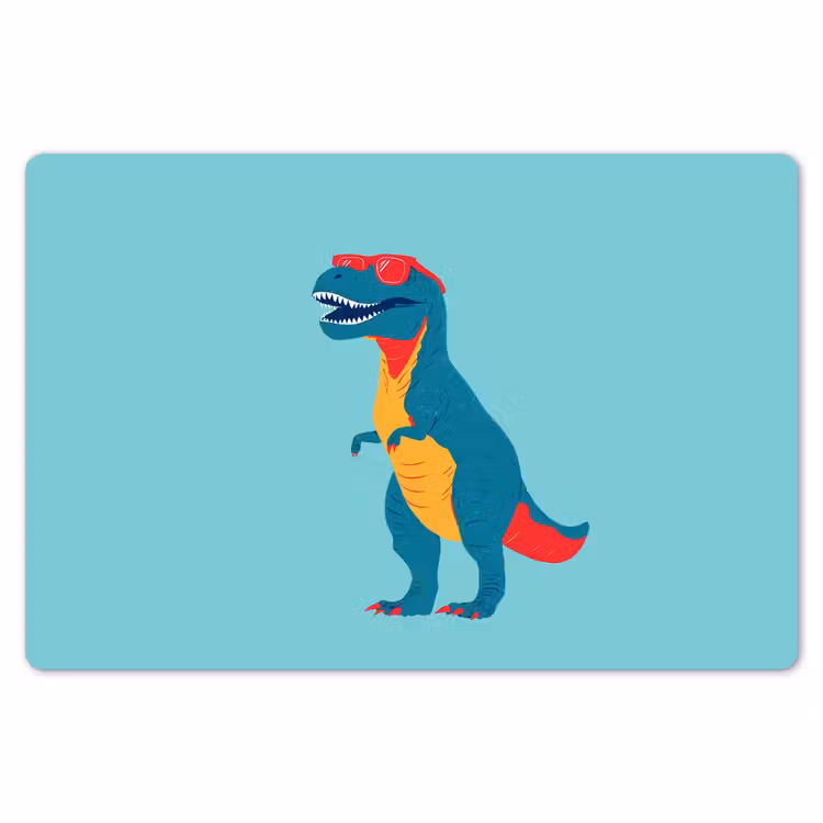 Dinosaurus - Blauw - Zonnebril Placemat vinyl groot -zzsfeer1_Kitchenyeah-website