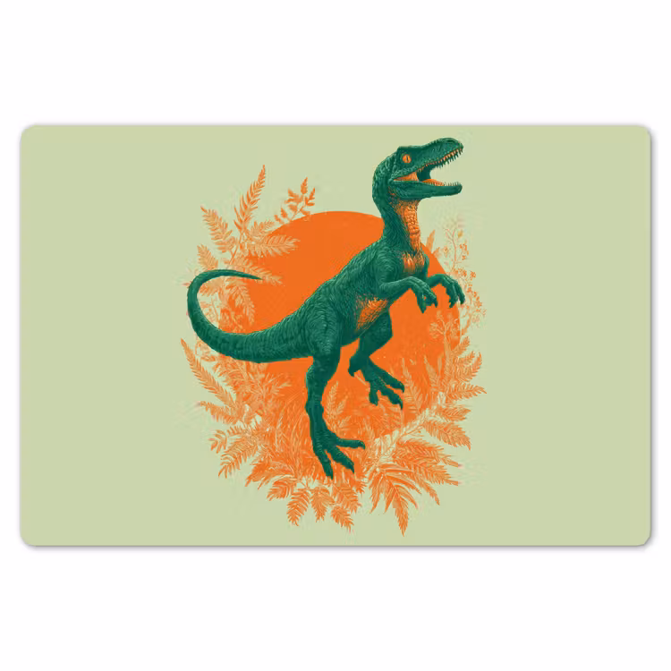 Dinosaurus - Groen - Planten - Cirkel Placemat vinyl groot -zzsfeer1_Kitchenyeah-website