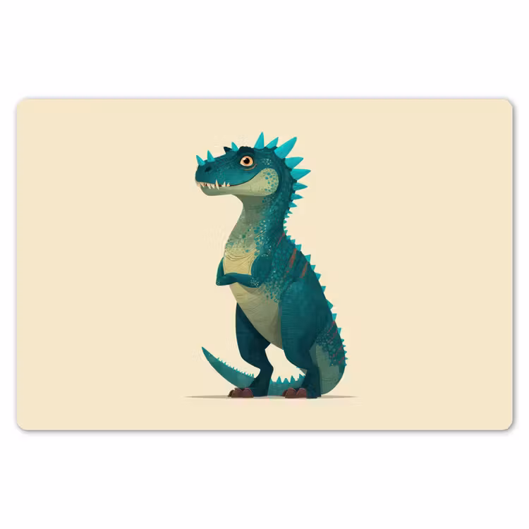Dinosaurus - Turquoise - Stekels Placemat vinyl groot -zzsfeer1_Kitchenyeah-website