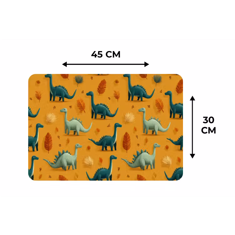 Dinosaurussen - Stekels - Herfstbladeren - Bruin Placemat vinyl groot -specs