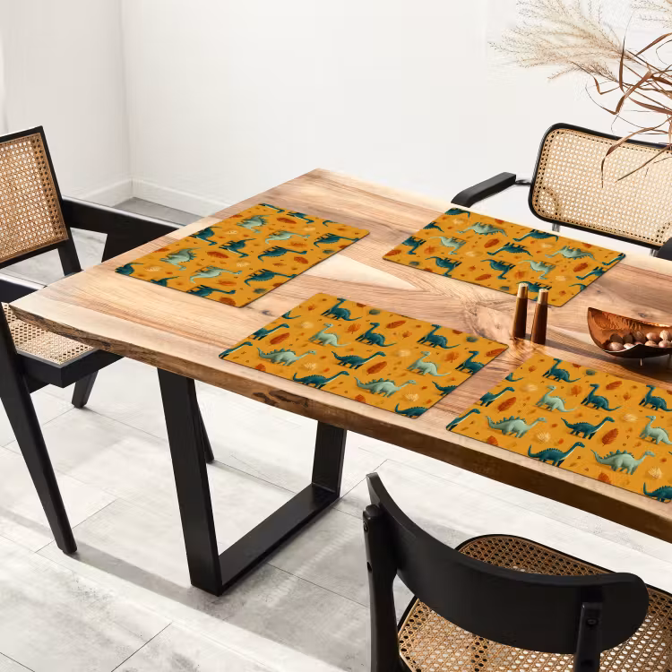 Dinosaurussen - Stekels - Herfstbladeren - Bruin Placemat vinyl groot -zzsfeer4_Kitchenyeah-website