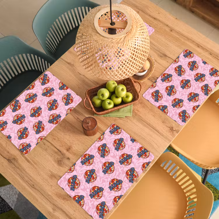 Disco - Bal - Patroon - Roze Placemat vinyl groot 368 -zzsfeer5_Kitchenyeah-website